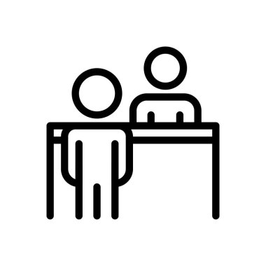 Şeffaf bir arkaplanda resepsiyon vektör çizimi. Konsept ve grafik tasarımı için ince çizgi simgesi.. 