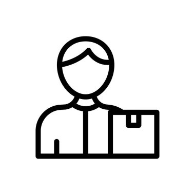 Şeffaf bir arkaplan üzerinde paket vektör çizimi. Konsept ve grafik tasarımı için ince çizgi simgesi..