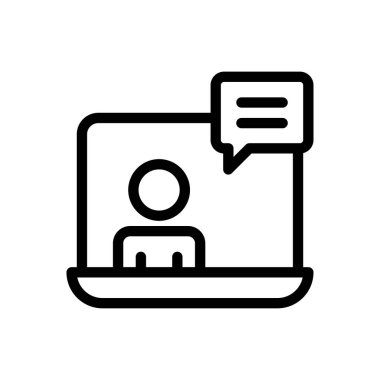 Şeffaf bir arkaplan üzerinde çevrimiçi vektör illüstrasyonu. Konsept ve grafik tasarım için ince çizgi simgesi..