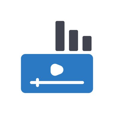 Şeffaf bir arkaplan üzerinde video vektör illüstrasyonu. Konsept ve grafik tasarım için kaliteli semboller..