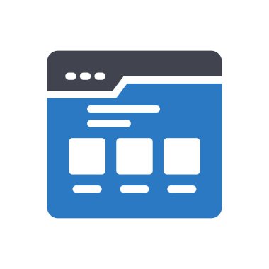 Şeffaf bir arkaplan üzerinde web sayfası vektör illüstrasyonu. Konsept ve grafik tasarımı için kaliteli semboller..