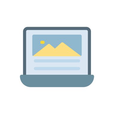 Şeffaf bir arkaplanda dizüstü bilgisayar vektör çizimi. Konsept ve grafik tasarımı için birinci sınıf kalite simgeler..