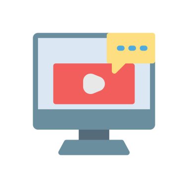 Saydam bir arkaplan üzerinde video vektör illüstrasyonu. Konsept ve grafik tasarım için kaliteli simgeler..