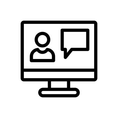 Şeffaf bir arkaplan üzerinde çevrimiçi vektör illüstrasyonu. Konsept ve grafik tasarım için ince çizgi simgesi..