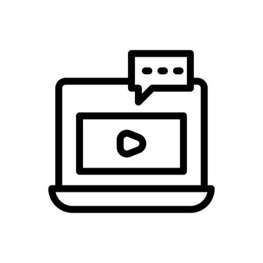 Şeffaf bir arkaplanda dizüstü bilgisayar vektör çizimi. Premium kalite semboller. Konsept ve grafik tasarım için ince çizgi simgesi. 