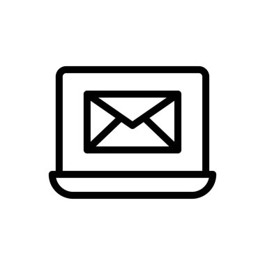 Şeffaf bir arkaplan üzerinde ileti vektör illüstrasyonu. Konsept ve grafik tasarımı için ince çizgi simgesi..