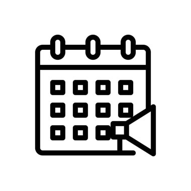 Şeffaf bir arkaplanda takvim vektör illüstrasyonu. Konsept ve grafik tasarımı için ince çizgi simgesi..