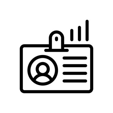 Şeffaf bir arkaplanda kimlik kartı çizimi. Premium kalite semboller. Konsept ve grafik tasarım için ince çizgi simgesi.