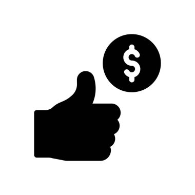 Saydam bir arkaplanda dolar vektör illüstrasyonu. Konsept ve grafik tasarım simgeleri için kaliteli semboller.. 