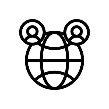 Şeffaf bir arkaplan üzerinde küresel vektör çizimi. Premium kalite sembolleri. Konsept ve grafik tasarım için ince çizgi simgesi. 