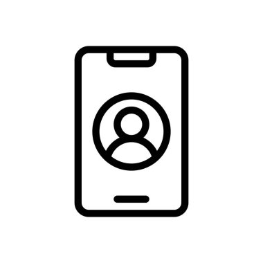 Şeffaf bir arkaplan üzerinde mobil vektör çizimi. Premium kalite sembolleri. Konsept ve grafik tasarım için ince çizgi simgesi.