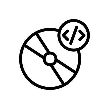 Şeffaf bir arkaplan üzerinde cd vektör çizimi. Premium kalite sembolleri. Konsept ve grafik tasarım için ince çizgi simgesi. 