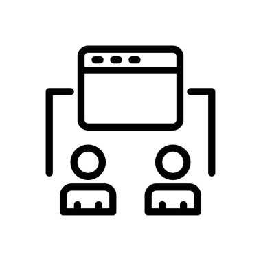 Saydam bir arkaplan üzerinde web sayfası vektör illüstrasyonu. Konsept ve grafik tasarımı için ince çizgi simgesi..