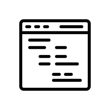 Saydam bir arkaplan üzerinde web sayfası vektör illüstrasyonu. Konsept ve grafik tasarımı için ince çizgi simgesi..