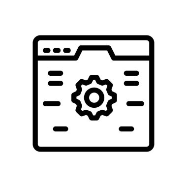 Saydam bir arkaplan üzerinde web sayfası vektör illüstrasyonu. Konsept ve grafik tasarımı için ince çizgi simgesi..