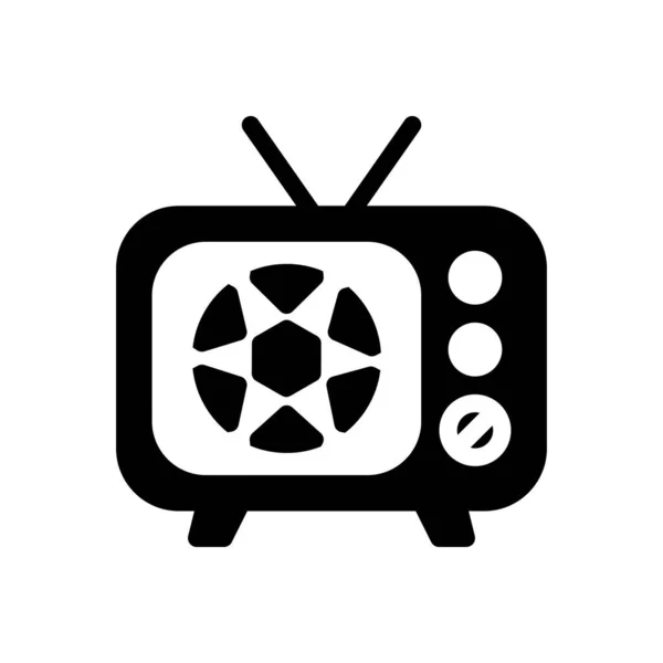 Ilustração Vetor Televisão Fundo Transparente Símbolos Qualidade Premium Ícone Glyphs — Vetor de Stock