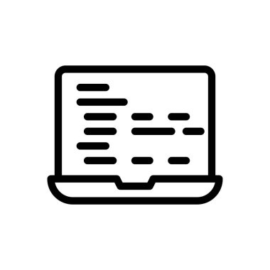 Şeffaf bir arkaplanda vektör çizimi kodlaması. Premium kalite sembolleri. Konsept ve grafik tasarım için ince çizgi simgesi.