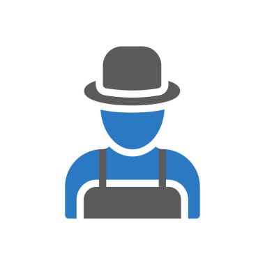 Şeffaf bir arkaplan üzerinde çiftçi vektör çizimi. Konsept ve grafik tasarım simgeleri için kaliteli semboller..