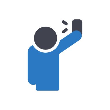 Şeffaf bir arkaplan üzerinde selfie vektör çizimi. Konsept ve grafik tasarımı için özel kalite semboller..