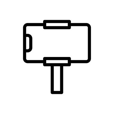 Şeffaf bir arkaplanda selfie vektör çizimi. Konsept ve grafik tasarım için ince çizgi simgesi.. 