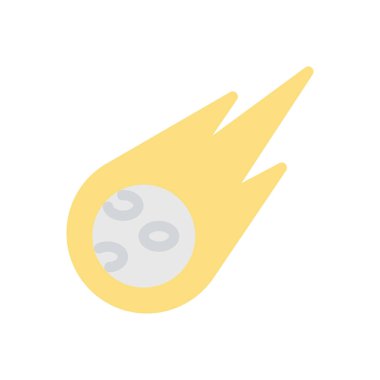 Şeffaf bir arkaplan üzerinde kuyruklu yıldız vektör çizimi. Konsept ve grafik tasarımı için prim kalite simgeleri..