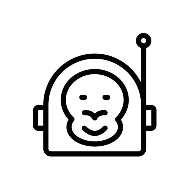 Saydam bir arkaplanda uzaylı vektör çizimi. Premium kalite semboller. Konsept ve grafik tasarım için ince çizgi simgesi.. 