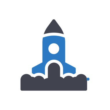 Şeffaf bir arkaplan üzerinde roket vektör çizimi. Konsept ve grafik tasarım için özel kalite semboller..