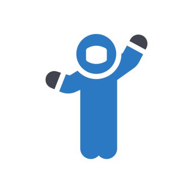 Saydam bir arkaplan üzerinde astronot vektör çizimi. Konsept ve grafik tasarımı için en iyi kalite sembolleri..