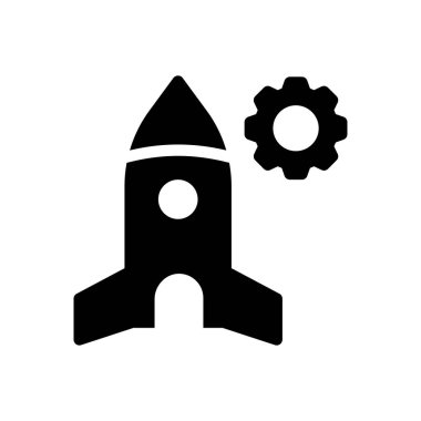 Şeffaf bir arkaplan üzerinde roket vektör çizimi. Konsept ve grafik tasarım için özel kalite semboller.. 