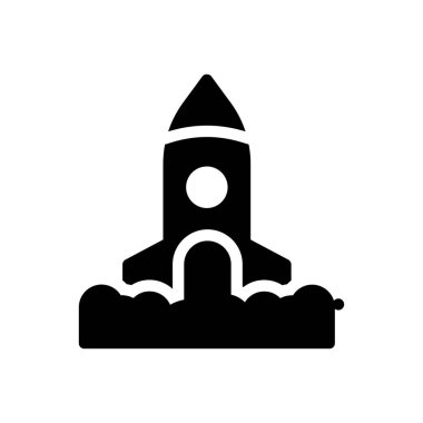 Şeffaf bir arkaplan üzerinde roket vektör çizimi. Konsept ve grafik tasarım için özel kalite semboller..