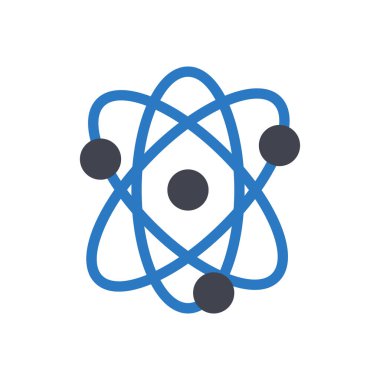Şeffaf bir arkaplanda atom vektörü çizimi. Konsept ve grafik tasarım için mükemmel kalite sembolleri..