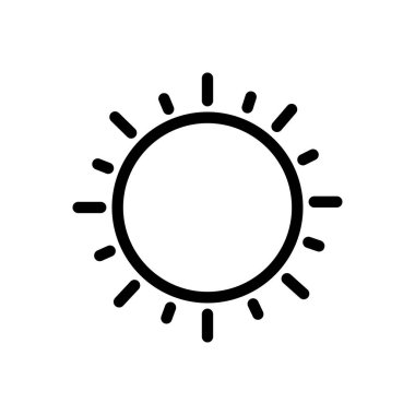 Şeffaf bir arkaplanda güneş vektör çizimi. Premium kalite semboller. Konsept ve grafik tasarım için ince çizgi simgesi.