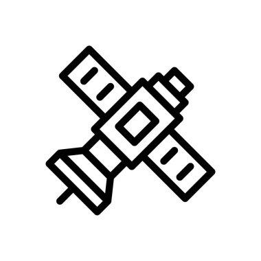 Şeffaf bir arkaplan üzerinde uydu vektör çizimi. Premium kalite semboller. Konsept ve grafik tasarım için ince çizgi simgesi.