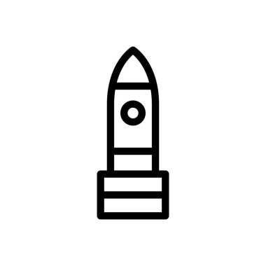 Şeffaf bir arkaplanda roket vektör çizimi. Konsept ve grafik tasarım için ince çizgi simgesi..