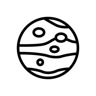 Şeffaf bir arkaplan üzerinde jupiter vektör çizimi. Konsept ve grafik tasarımı için ince çizgi simgesi..