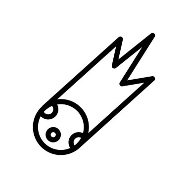 Şeffaf bir arkaplan üzerinde kuyruklu yıldız vektör çizimi. Premium kalite sembolleri. Konsept ve grafik tasarım için ince çizgi simgesi.