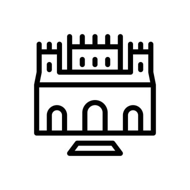 Şeffaf bir arkaplan üzerinde alhambra vektör çizimi. Premium kalite semboller. Konsept ve grafik tasarım için ince çizgi simgesi.