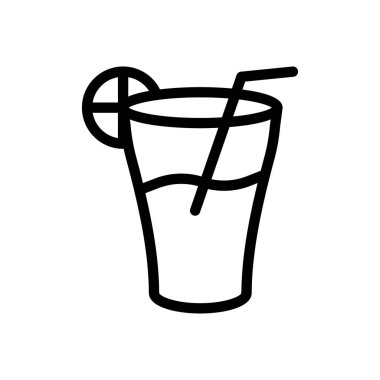 Şeffaf bir arkaplanda limonata vektör çizimi. Konsept ve grafik tasarımı için ince çizgi simgesi..