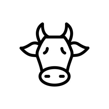 Şeffaf bir arkaplanda boğa vektör çizimi. Konsept ve grafik tasarım için ince çizgi simgesi..