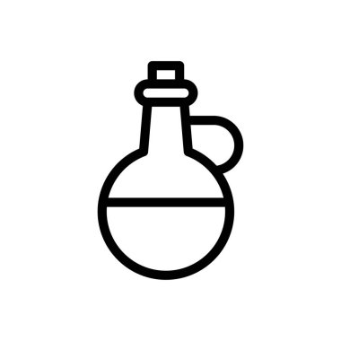 Şeffaf bir arkaplanda beher vektör çizimi. Konsept ve grafik tasarım için ince çizgi simgesi..