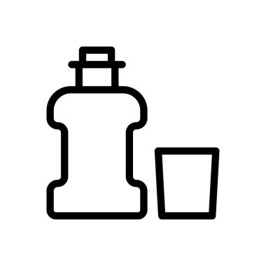 Şeffaf bir arkaplan üzerinde şişe vektör çizimi. Premium kalite semboller. Konsept ve grafik tasarım için ince çizgi simgesi.