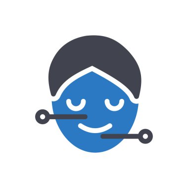 Şeffaf bir arkaplanda yüz vektör çizimi. Konsept ve grafik tasarım simgeleri için kaliteli semboller..