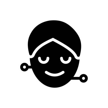 Şeffaf bir arkaplanda yüz vektör çizimi. Konsept ve grafik tasarım simgeleri için kaliteli semboller..