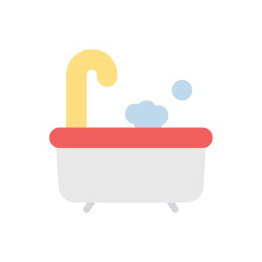 Saydam bir arkaplan üzerindeki banyo vektör çizimi. Konsept ve grafik tasarım için birinci sınıf kalite simgeler..