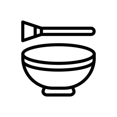 Şeffaf bir arkaplan üzerinde kase vektör çizimi. Konsept ve grafik tasarımı için ince çizgi simgesi..