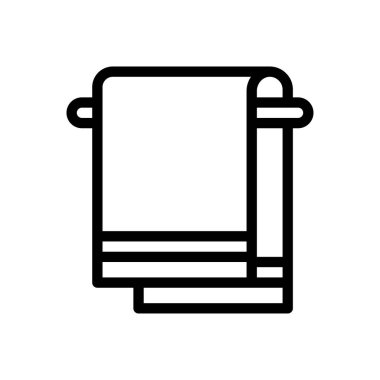 Şeffaf bir arkaplanda havlu vektör çizimi. Konsept ve grafik tasarım için ince çizgi simgesi..