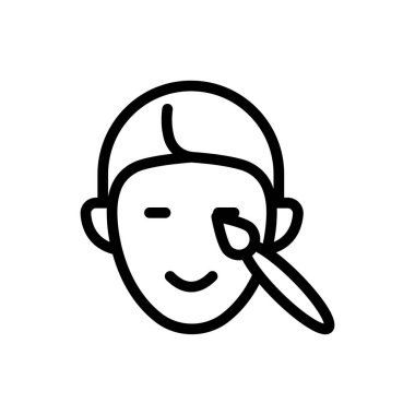 Şeffaf bir arkaplan üzerinde yüz vektör illüstrasyonu.Premium kalite sembolleri. Konsept ve grafik tasarım için ince çizgi simgesi.