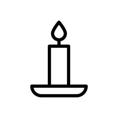 Şeffaf bir arkaplanda mum vektör çizimi. Premium kalite semboller. Konsept ve grafik tasarım için ince çizgi simgesi.