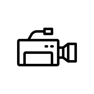 Saydam bir arkaplan üzerinde video vektör illüstrasyonu. Konsept ve grafik tasarımı için ince çizgi simgesi..