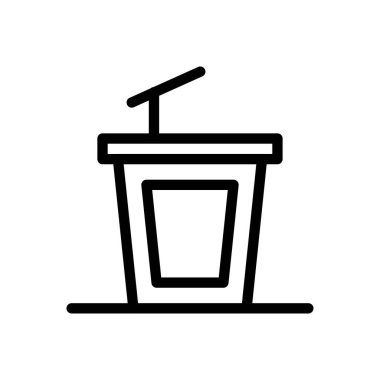 Şeffaf bir arkaplanda podyum vektör çizimi. Konsept ve grafik tasarım için ince çizgi simgesi..